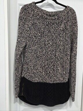 LL Bean Women's Signature Fisherman Cable Knit Sweater Size M 100% Cotton